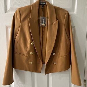 Express Peak Label Double Breasted Novelty Button Cropped Jacket Medium NWT